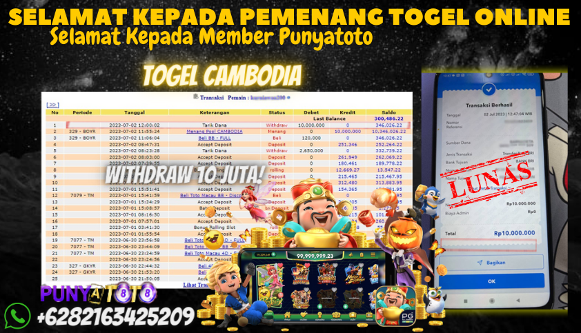 Bukti JP Togel Online Punyatoto - Togel Cambodia