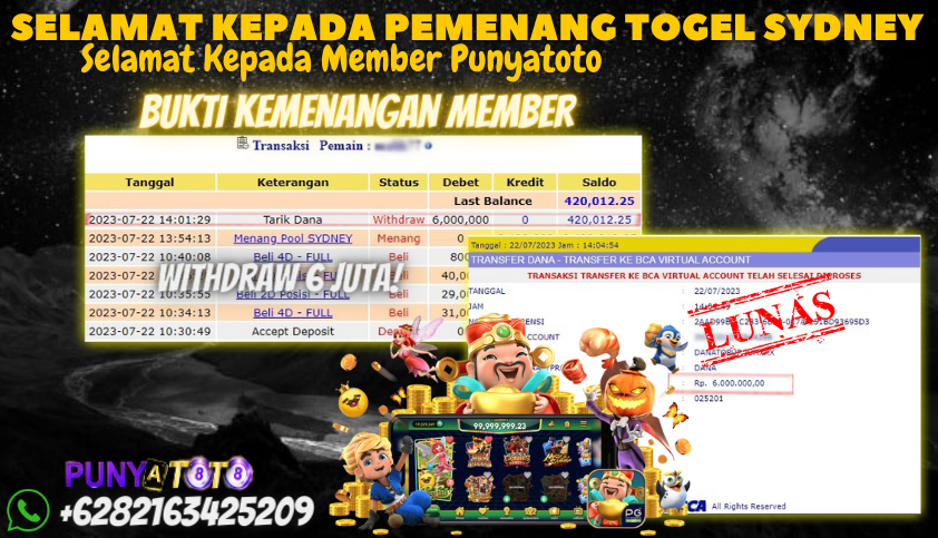 Bukti JP Togel Online Punyatoto - Togel Sydney