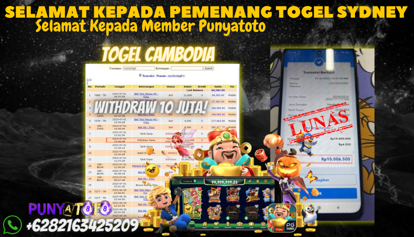 Bukti JP Togel Online Punyatoto - Togel Sydney