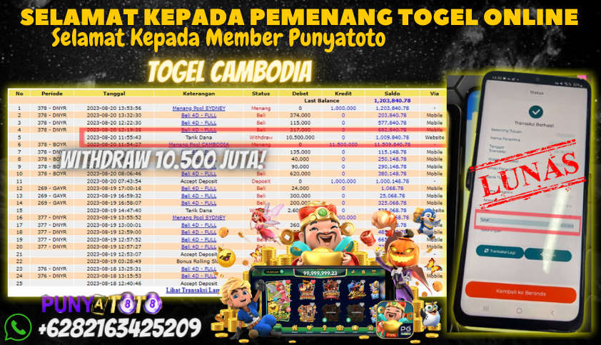 Bukti JP Togel Online - Togel Cambodia