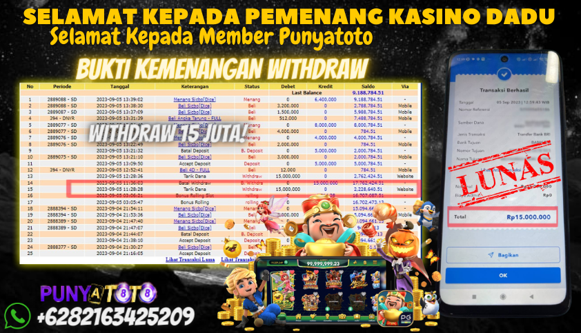 Bukti JP Casino - Judi Dadu Online